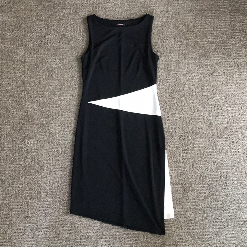 Express Black and White Sheath Dress